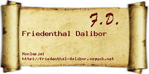 Friedenthal Dalibor névjegykártya